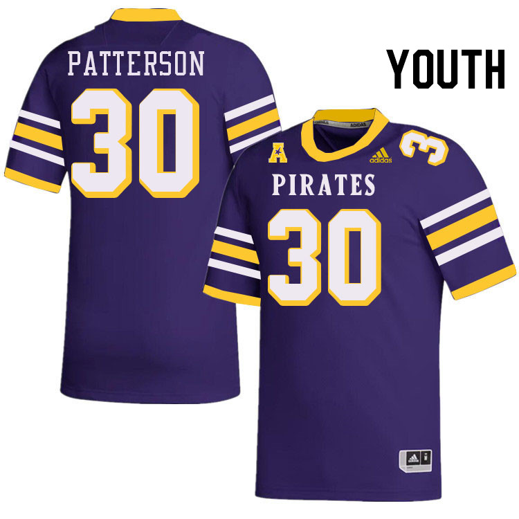 Youth #30 Timothy Patterson ECU Pirates College Football Jerseys Stitched-Throwback